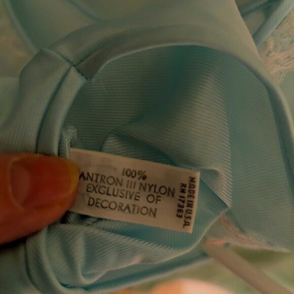 Komar Vintage Nylon Peignoir Nightown Robe Set Dainty Blue Feminine - Picture 9 of 12
